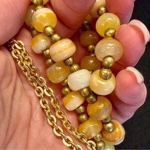Hand Crafted Boho Banded Agate Natural Stone Vintage 1970 Bohemian Necklace